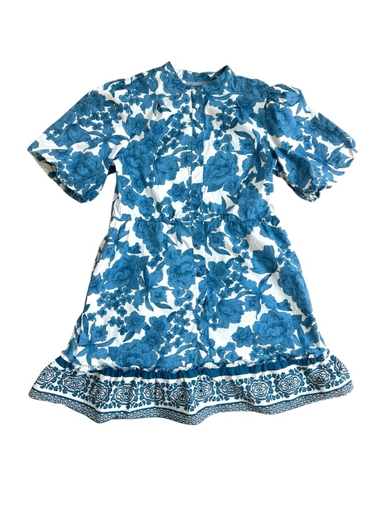 Joie Dresses & Skirts - Joie Blue and White Floral Puff Sleeve Button Front Mini Dress